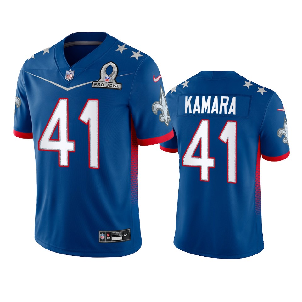 Saints #41 Alvin Kamara Men's 2022 NFC Pro Bowl Game Jersey Royal