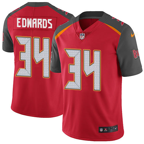 Tampa Bay Buccaneers #34 Mike Edwards Red Team Color Men's Stitched Vapor Untouchable Limited Jersey Men's