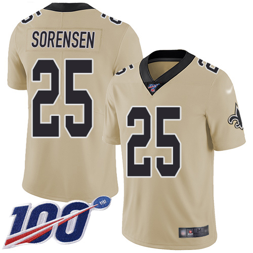 Saints #25 Daniel Sorensen Gold Men's Stitched Limited Inverted Legend 100th Season Jersey