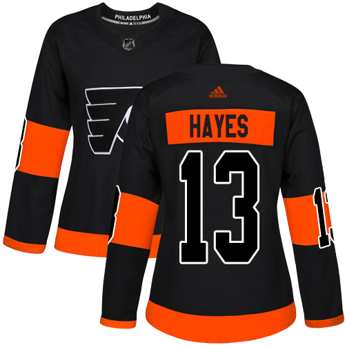 Adidas Philadelphia Flyers #13 Kevin Hayes Black Alternate Authentic Women's Stitched Jersey Womens