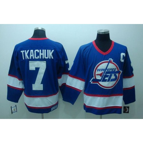 Winnipeg Jets #7 Keith Tkachuk Stitched Blue CCM Throwback Jersey Men's