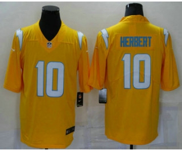 Men's Youth Women's Los Angeles Chargers #10 Justin Herbert Gold Inverted Legend Stitched Limited Jersey