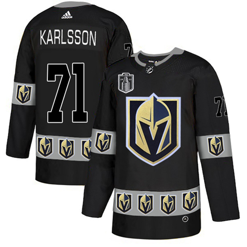 Adidas Golden Knights #71 William Karlsson Black Youth 2023 Stanley Cup Final Patch Authentic Team Logo Fashion Stitched Jersey