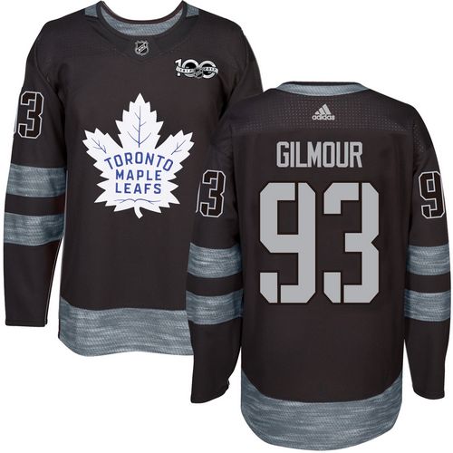 Adidas Maple Toronto Maple Leafs #93 Doug Gilmour Black 1917-2017 100th Anniversary Stitched Jersey Men's