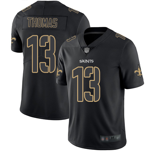 Saints #13 Michael Thomas Black Men's Stitched Limited Rush Impact Jersey