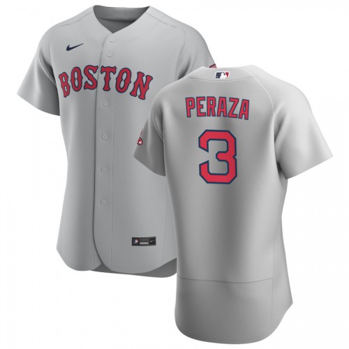 Boston Boston Red Sox #3 Jose Peraza Men's Gray Road 2020 Authentic Team Jersey Men's