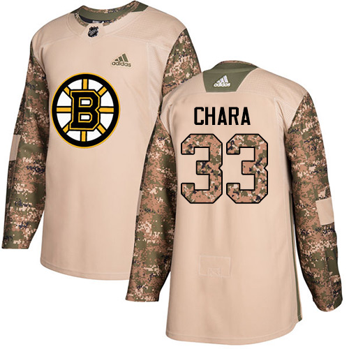 Adidas Boston Bruins #33 Zdeno Chara Camo Authentic 2017 Veterans Day Youth Stitched Jersey Youth