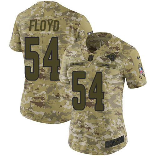 Los Angeles Rams #54 Leonard Floyd Camo Women's Stitched Limited 2018 Salute To Service Jersey Womens