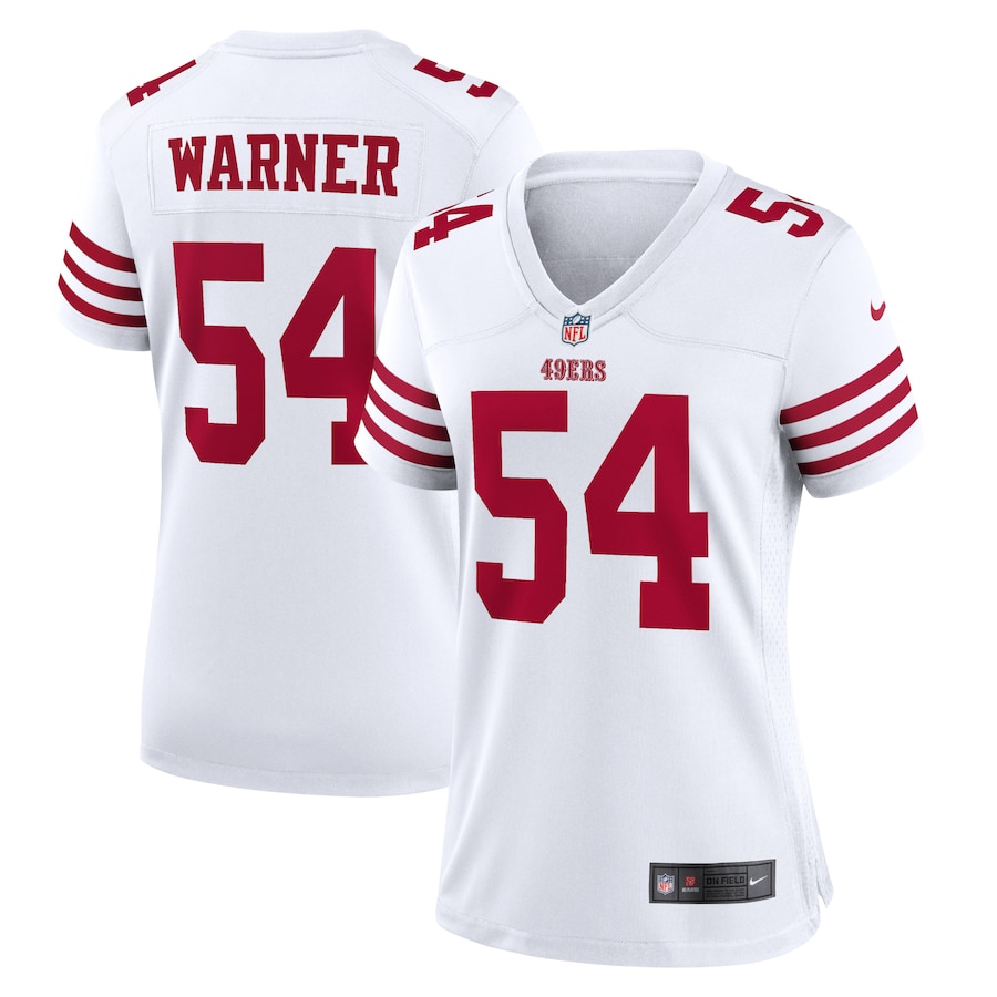 San Francisco 49ers #54 Scarlet WarnerFred Warner White Women's 2022-23 Game Jersey