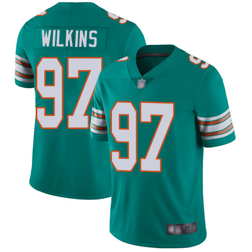 Miami Dolphins #97 Christian Wilkins Aqua Green Alternate Youth Stitched Vapor Untouchable Limited Jersey Youth