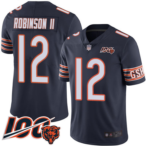 Chicago Bears #12 Allen Robinson II Navy Blue Team Color Youth Stitched 100th Season Vapor Limited Jersey Youth