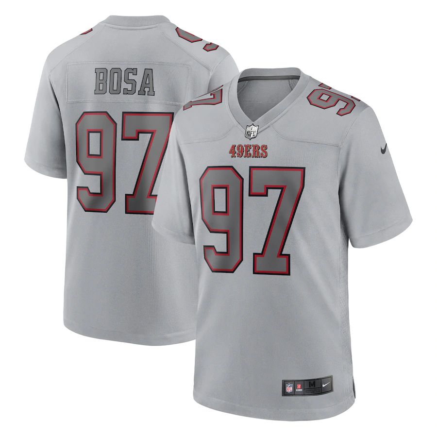 San Francisco 49ers #97 Nick Bosa Men's Gray Atmosphere Fashion Game Jersey