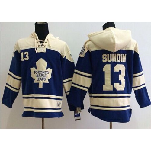 Maple Toronto Maple Leafs #13 Mats Sundin Blue Sawyer Hooded Sweatshirt Stitched Jersey Men's