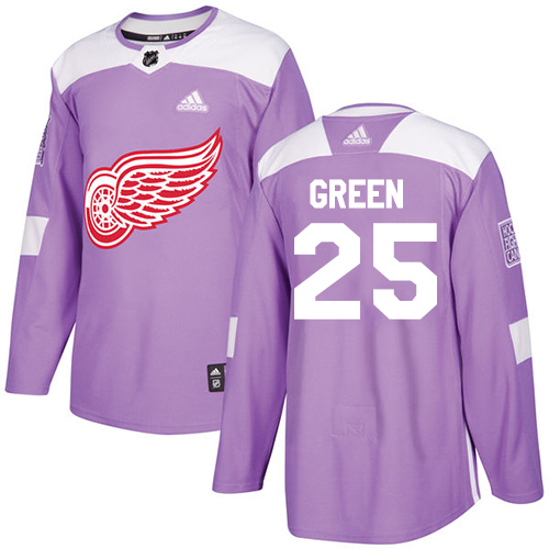Adidas Detroit Red Wings #25 Mike Green Purple Authentic Fights Cancer Stitched Youth Jersey Youth