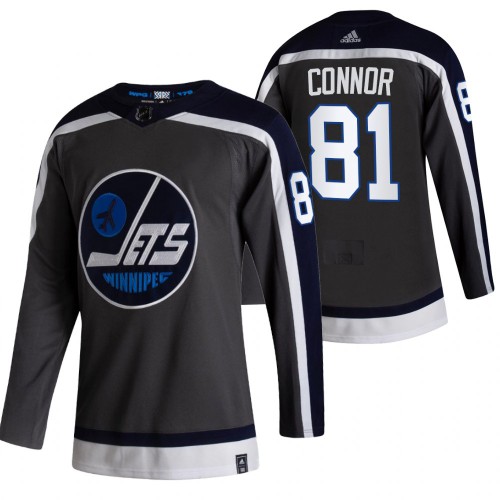 Winnipeg Winnipeg Jets #81 Kyle Connor Black Men's Adidas 2020-21 Reverse Retro Alternate Jersey Men's