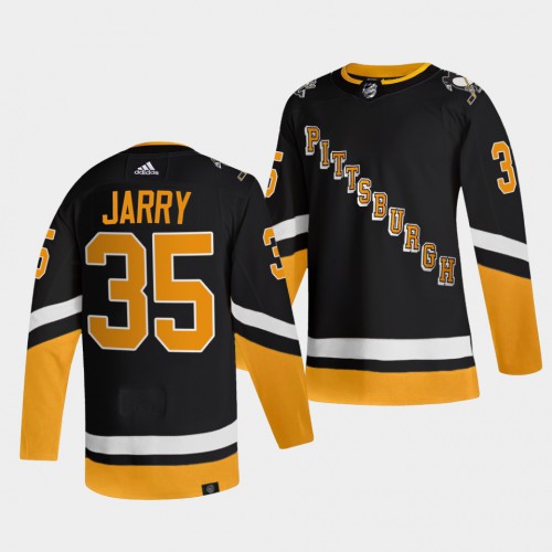 Adidas Pittsburgh Penguins #35 Tristan Jarry Men's 2021-22 Alternate Authentic Jersey - Black Men's