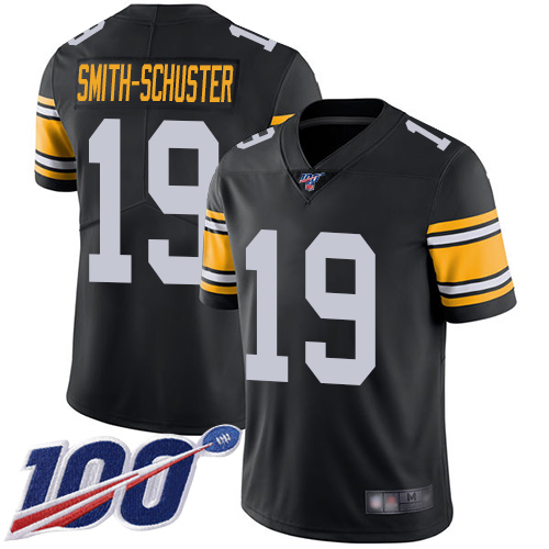 Pittsburgh Steelers #19 JuJu Smith-Schuster Black Alternate Men's Stitched 100th Season Vapor Limited Jersey Men's