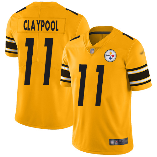 Pittsburgh Steelers #11 Chase Claypool Gold Men's Stitched Limited Inverted Legend Jersey Men's