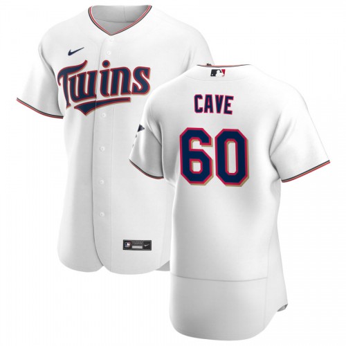 Minnesota Minnesota Twins #60 Jake Cave Men's White Home 2020 Authentic Player Jersey Men's