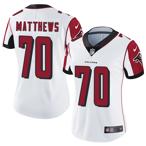 Atlanta Falcons #70 Jake Matthews White Women's Stitched Vapor Untouchable Limited Jersey Womens