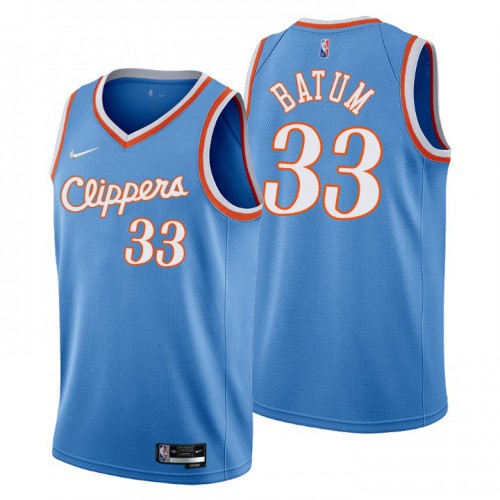 Los Angeles Los Angeles Clippers #33 Nicolas Batum Mens Blue 2021/22 Swingman Jersey - City Edition Mens