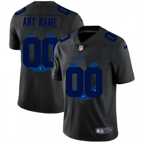 Indianapolis Colts Custom Men's Team Logo Dual Overlap Limited Jersey Black