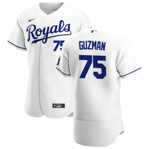 Kansas City Kansas City Royals #75 Jeison Guzman Men's White Home 2020 Authentic Player Jersey Men's