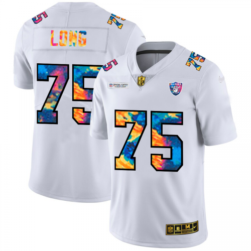Las Vegas Las Vegas Raiders #75 Howie Long Men's White Multi-Color 2020 Crucial Catch Limited Jersey Men's