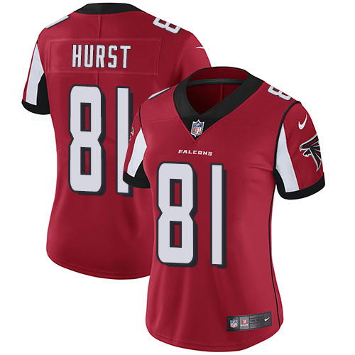 Atlanta Falcons #81 Hayden Hurst Red Team Color Women's Stitched Vapor Untouchable Limited Jersey Womens