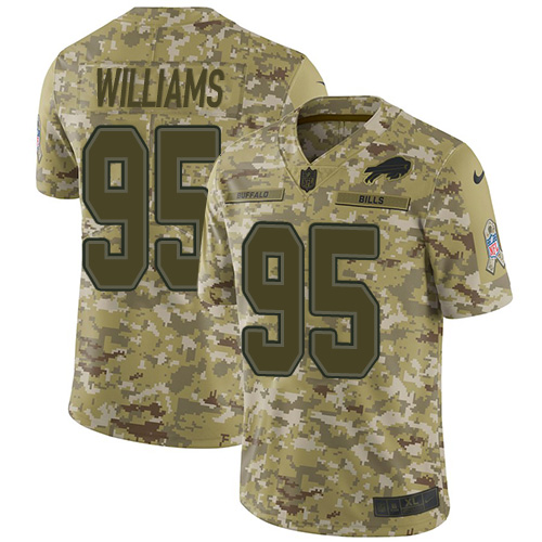 Buffalo Bills #95 Kyle Williams Camo Youth Stitched Limited 2018 Salute to Service Jersey Youth