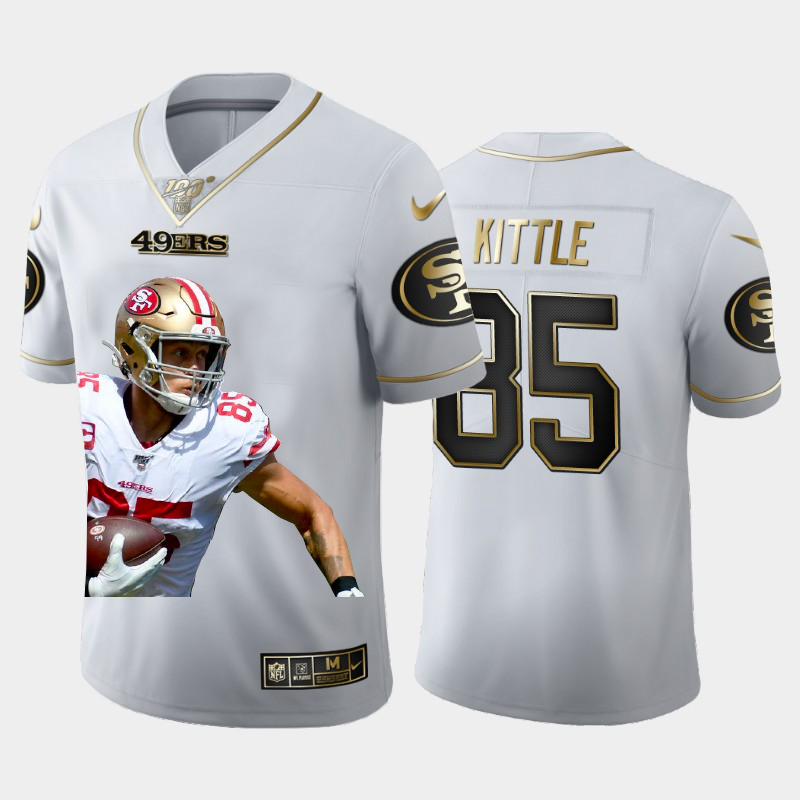 San Francisco 49ers #85 George Kittle Team Hero 3 Vapor Limited 100 Jersey White Golden