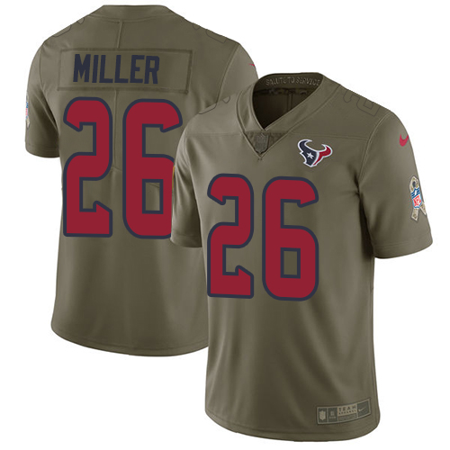 Houston Texans #26 Lamar Miller Olive Men's Stitched Limited 2017 Salute to Service Jersey Men's