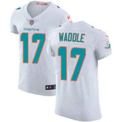 Dolphins #17 Jaylen Waddle White Men's Stitched Vapor Untouchable Elite Jersey