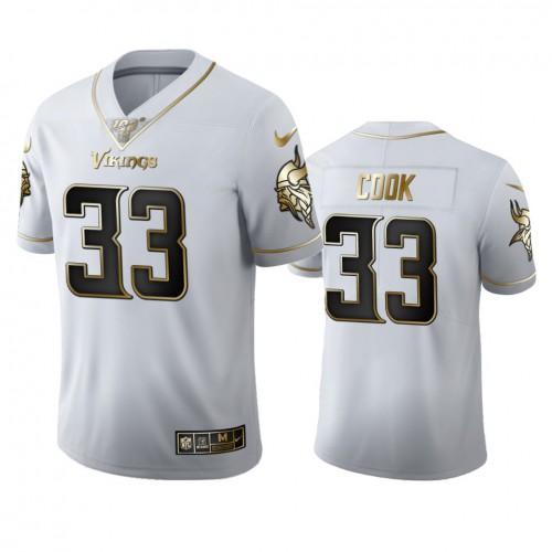 Minnesota Minnesota Vikings #33 Dalvin Cook Men's White Golden Edition Vapor Limited 100 Jersey Men's