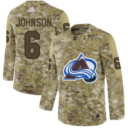 Adidas Colorado Avalanche #6 Erik Johnson Camo Authentic Stitched Jersey Men's