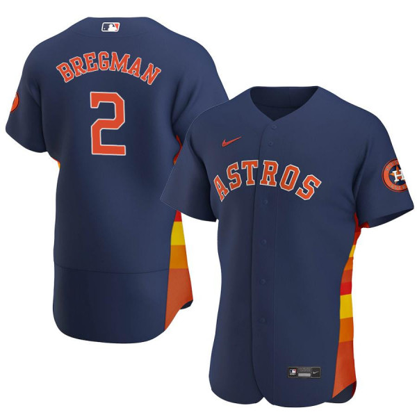 Men's Houston Astros 2 Authentic Navy Alternate 2020 Alex Bregman Jersey
