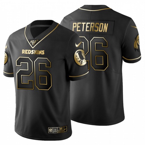Washington Washington Commanders #26 Adrian Peterson Men's Black Golden Limited 100 Jersey Men's