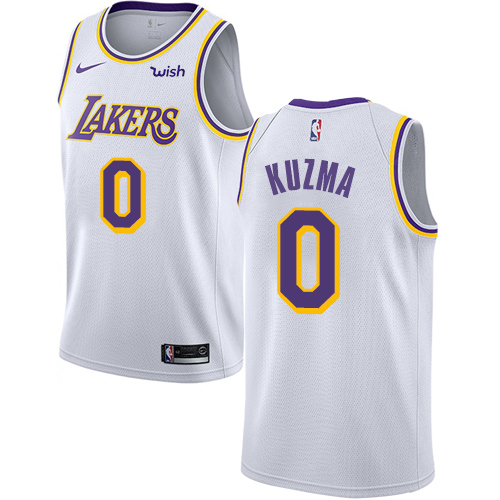 Los Angeles Lakers #0 Kyle Kuzma White Womens Swingman Association Edition Jersey Womens
