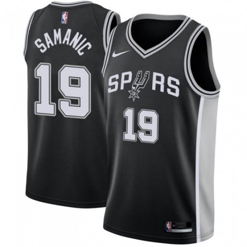 San Antonio Spurs #19 Luka Samanic Black Swingman Icon Edition Jersey Mens