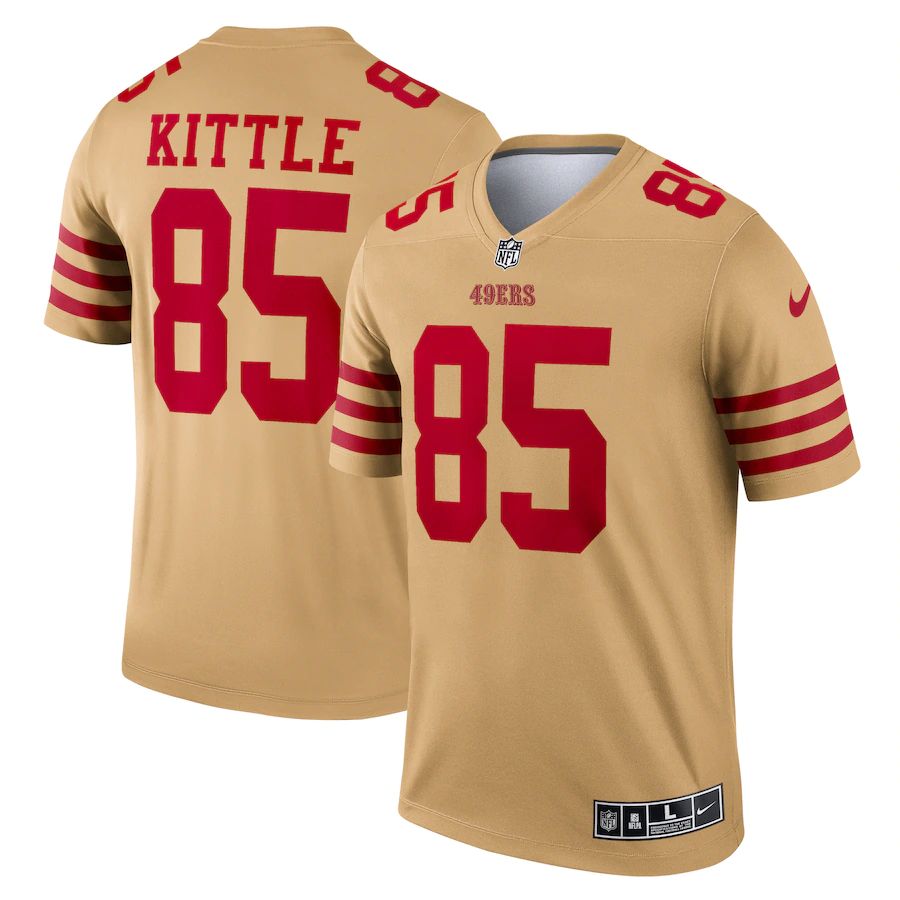 San Francisco 49ers #85 George Kittle Men's Gold Inverted Legend Jersey