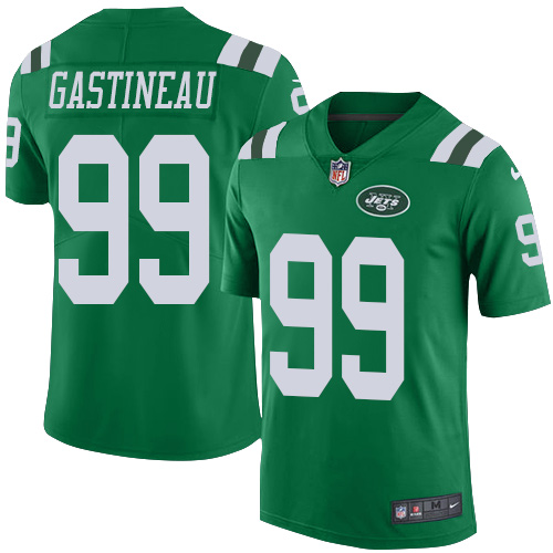New York Jets #99 Mark Gastineau Green Men's Stitched Limited Rush Jersey Men's