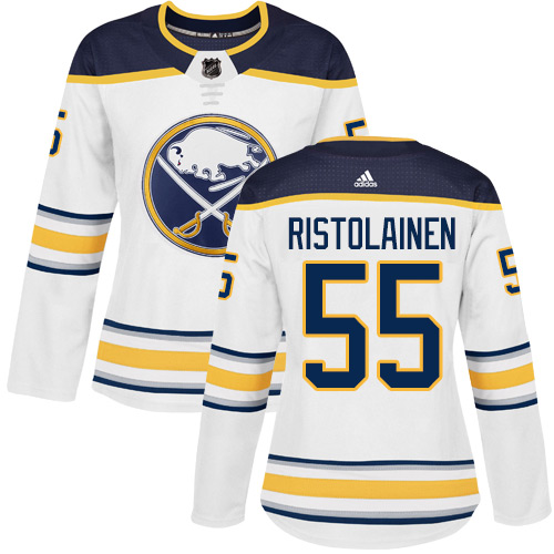 Adidas Buffalo Sabres #55 Rasmus Ristolainen White Road Authentic Women's Stitched Jersey Womens