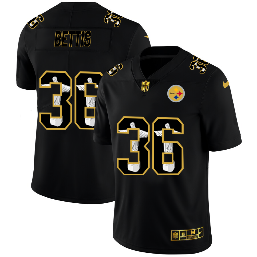 Pittsburgh Steelers #36 Jerome Bettis Carbon Black Vapor Cristo Redentor Limited Jersey