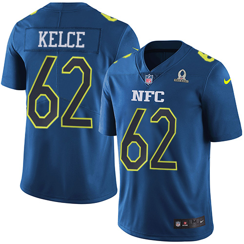 Eagles #62 Jason Kelce Navy Men's Stitched Limited NFC 2017 Pro Bowl Jersey