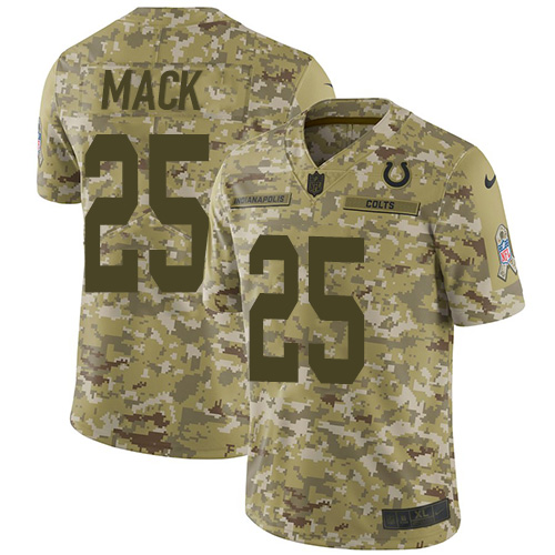 Indianapolis Colts #25 Marlon Mack Camo Youth Stitched Limited 2018 Salute to Service Jersey Youth