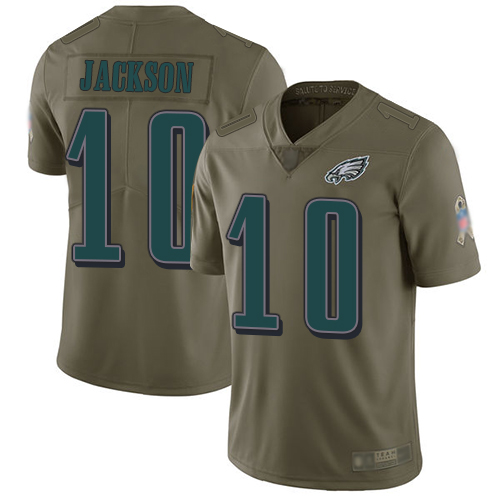 Philadelphia Eagles #10 DeSean Jackson Olive Youth Stitched Limited 2017 Salute to Service Jersey Youth