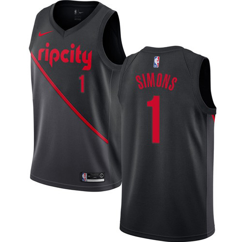 Portland Trail Blazers #1 Anfernee Simons Black Swingman City Edition 2018/19 Jersey Mens