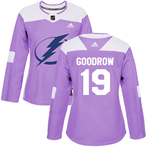 Adidas Tampa Bay Lightning #19 Barclay Goodrow Purple Authentic Fights Cancer Women's Stitched Jersey Womens