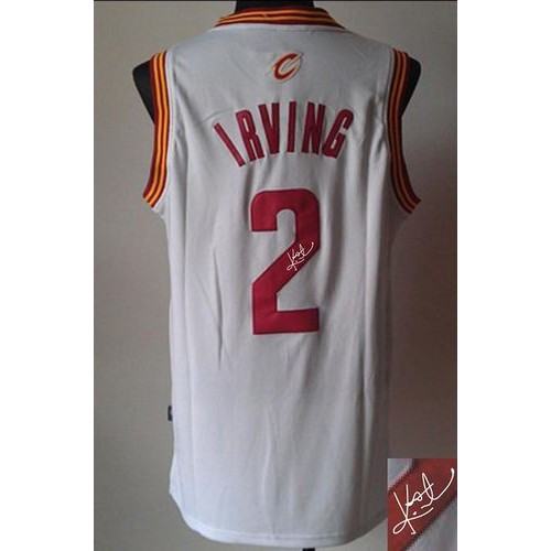 Revolution 30 Autographed Cleveland Cavaliers #2 Kyrie Irving White Stitched Jersey Mens