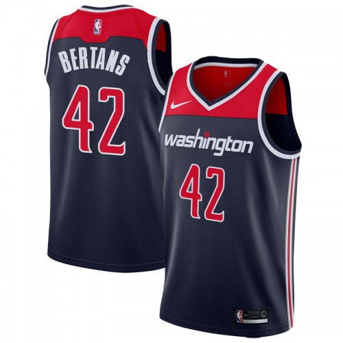 Washington Wizards #42 Davis Bertans Navy Blue Womens Swingman Statement Edition Jersey Womens